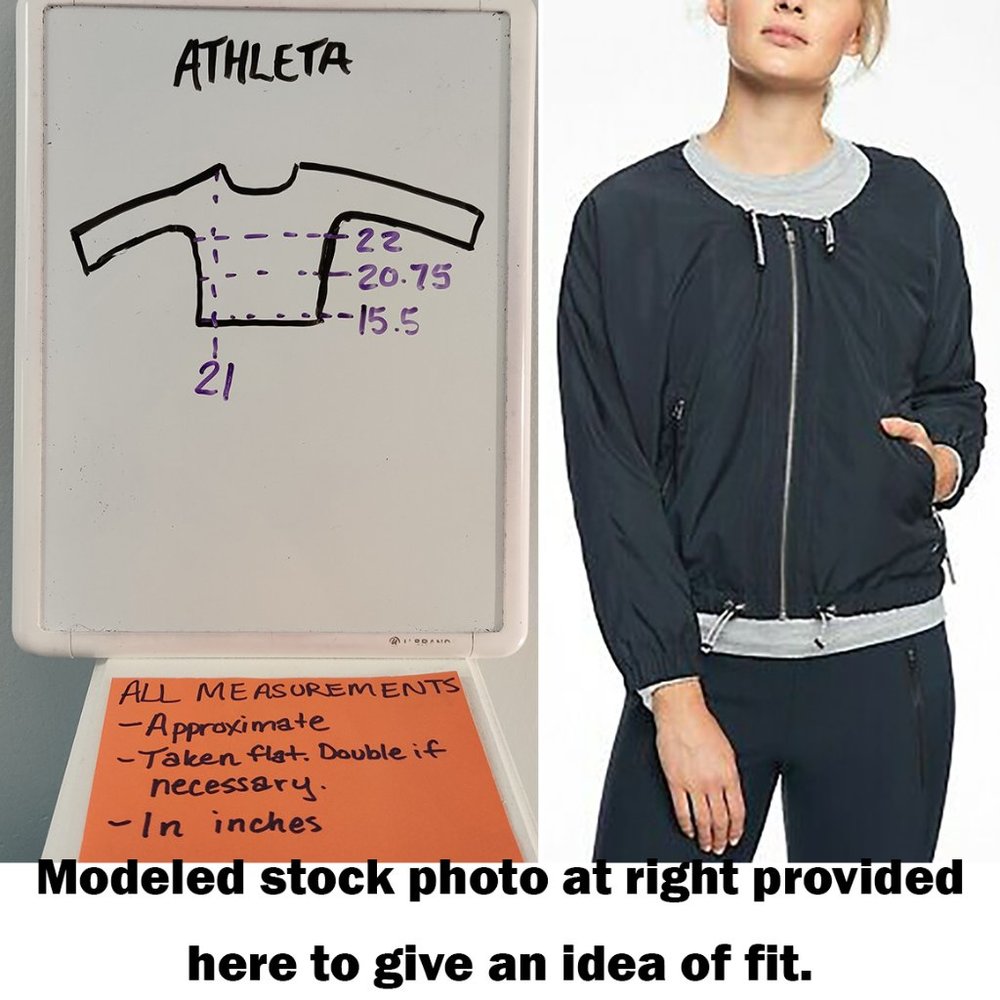 ATHLETA $128 Chill Bomber Jacket Navy Blue Small - Picture 10 of 12